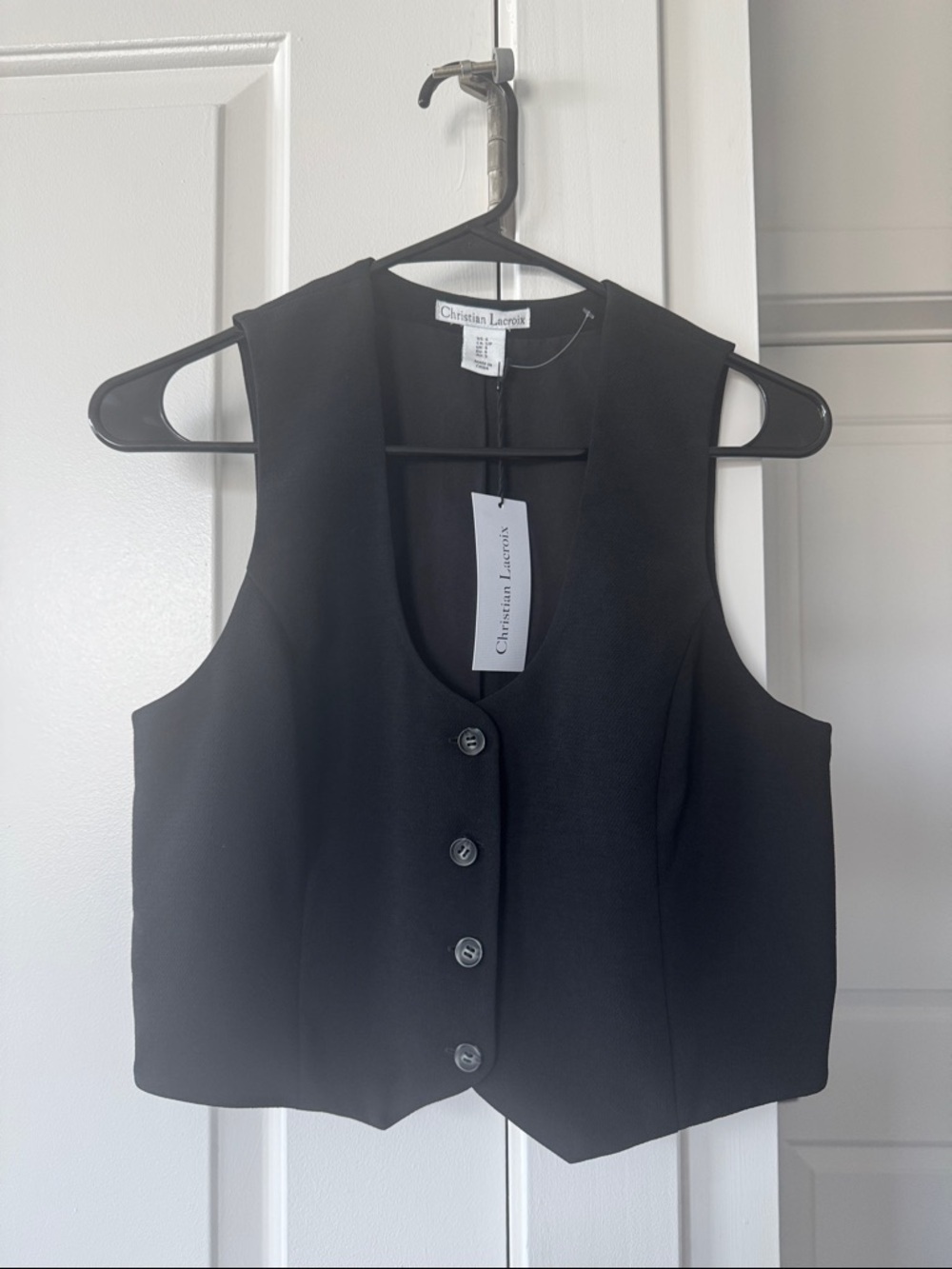 Christian Lacroix Black Tailored Button Vest